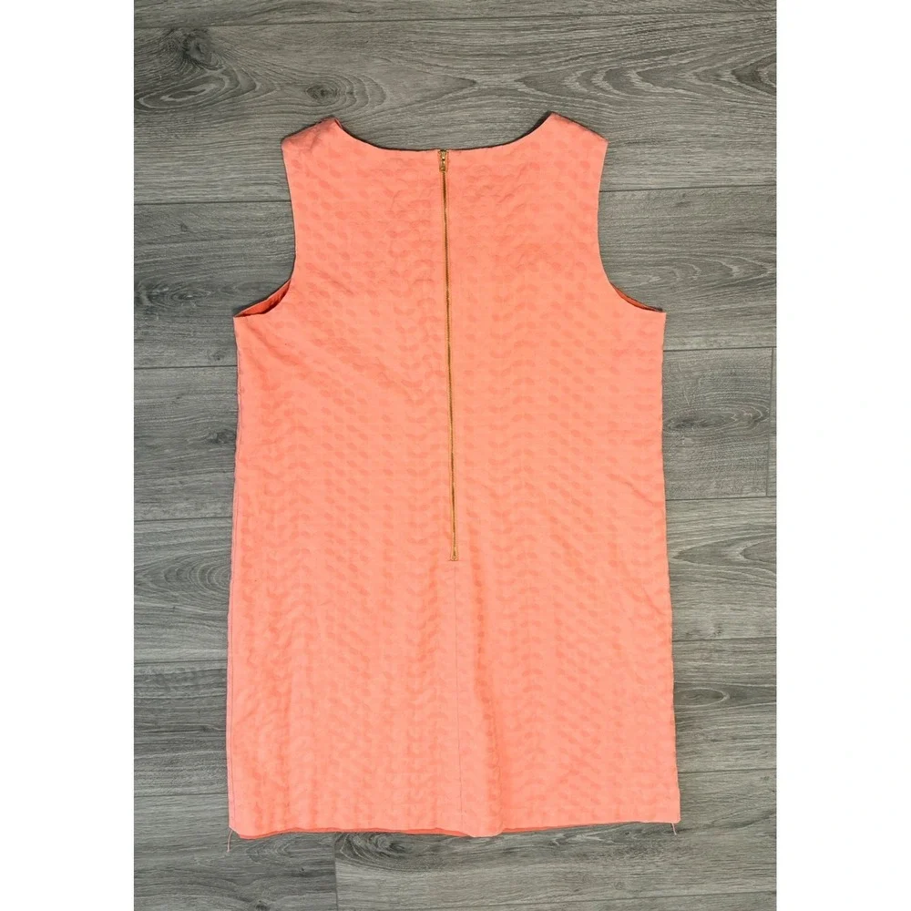 Donna Morgan Dress Size 14 Coral Pink‎ Beaded Neckline Shift Sleeveless